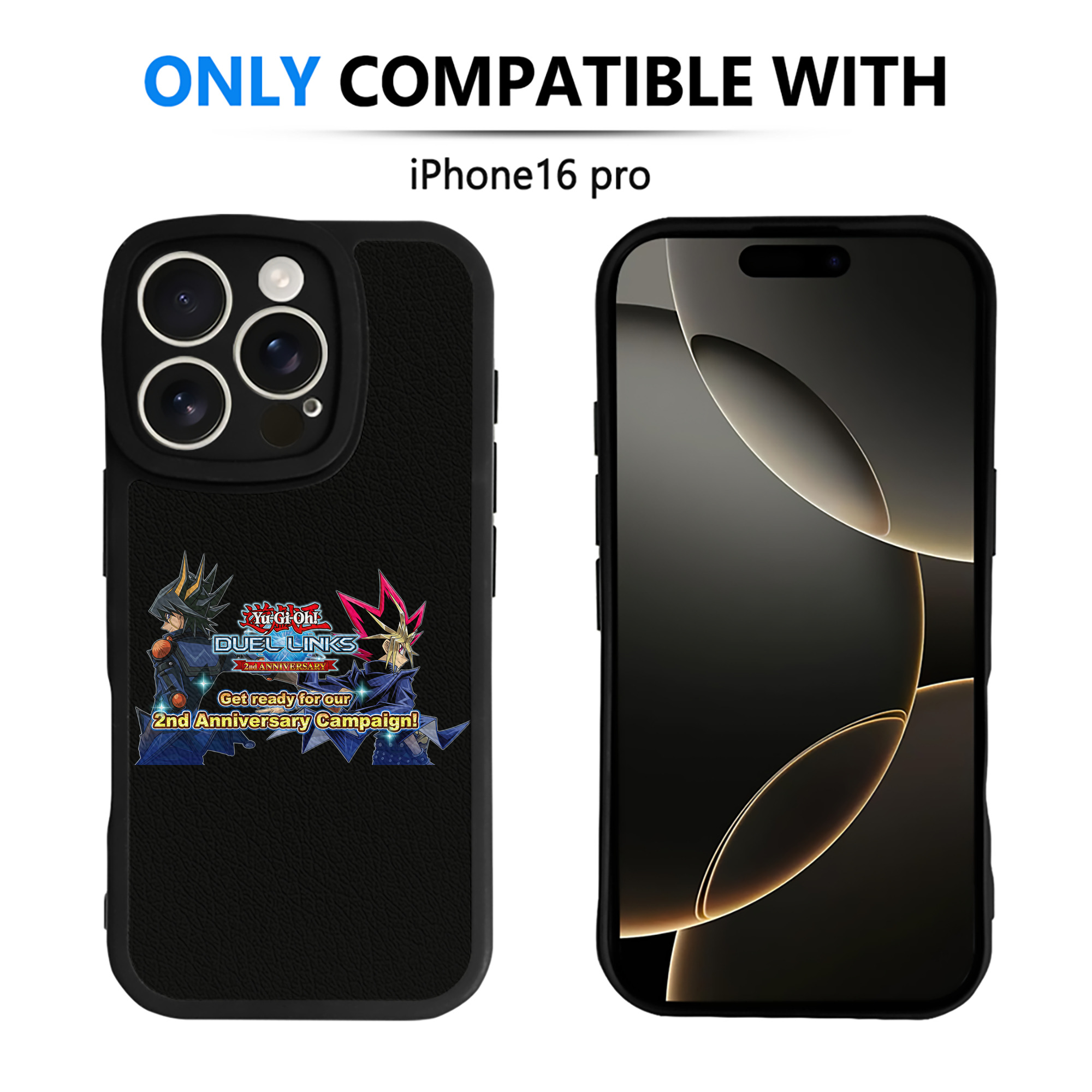 （画像用） 遊☆戯☆王 Yu-Gi-Oh! 【iPhone 16シリーズ対応】シリコンスマホケース（レザー調） 材質：シリコン